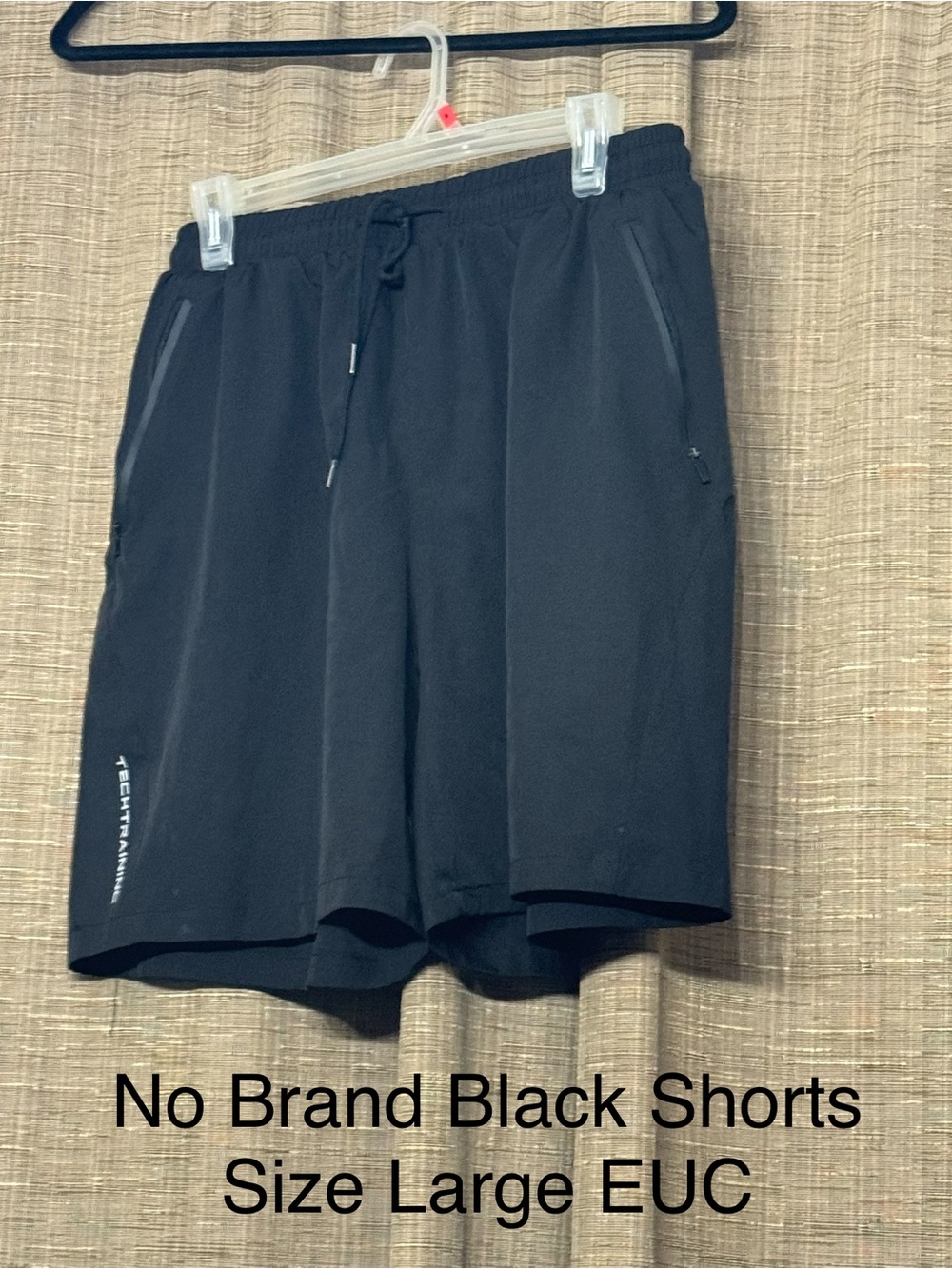 No Brand Black Men's Athletic Shorts with Secure Zip Pockets